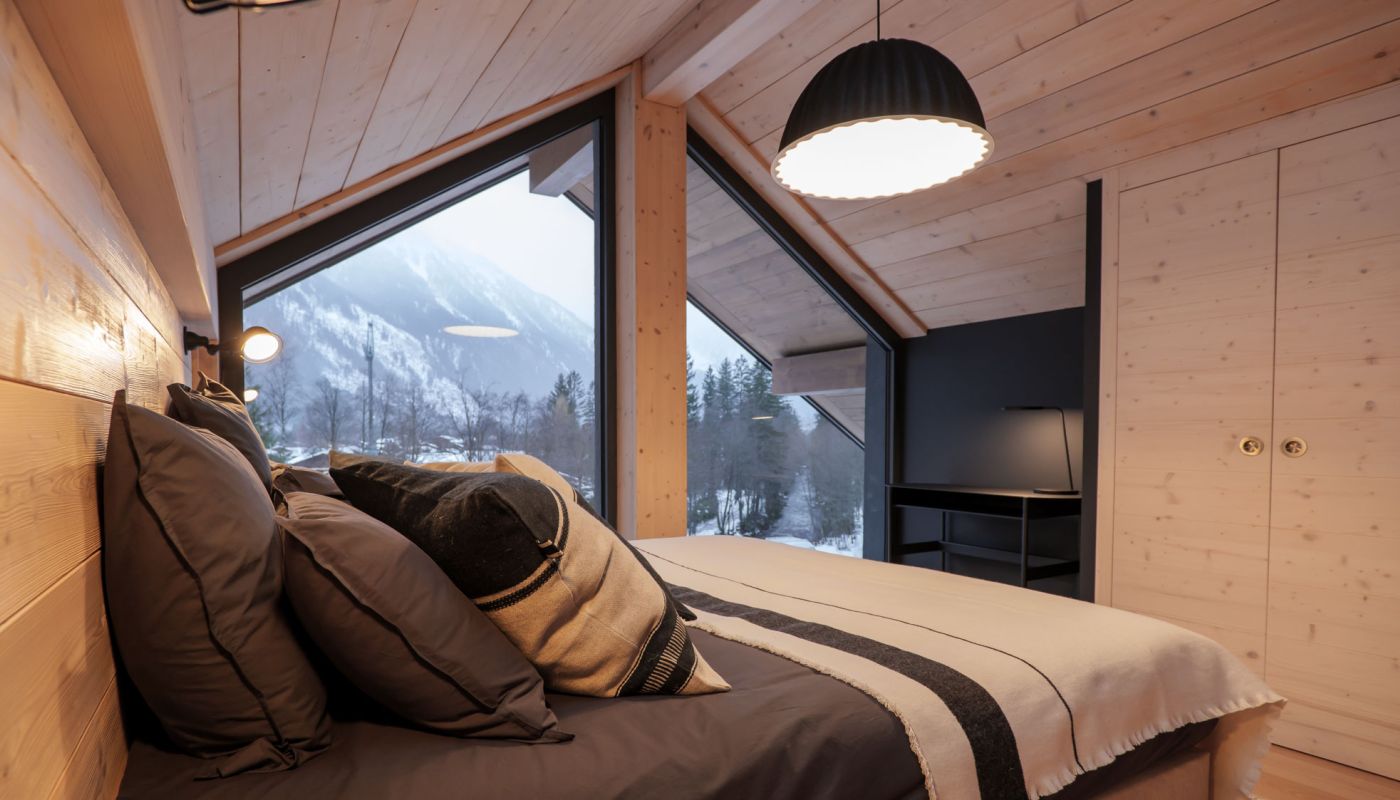 location rental accomodation appartement loft chamonix mont-blanc hyttalodge chambre